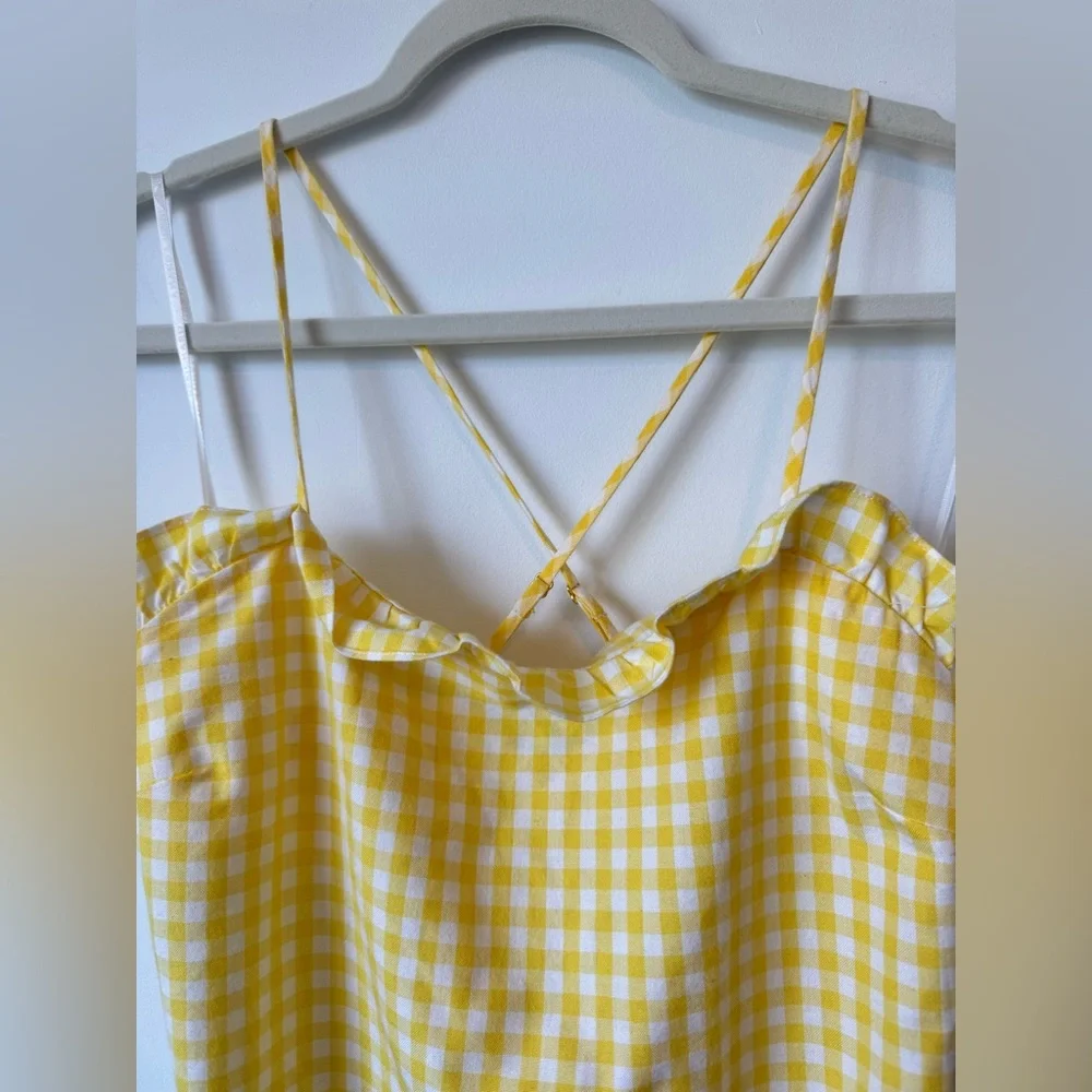 Amanda Uprichard Crete Yellow Gingham Dress - Size P - Picture 6 of 10